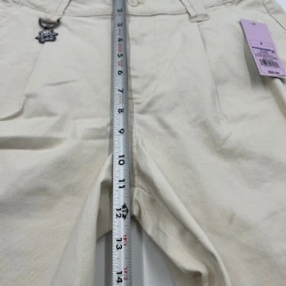 Wild Fable Cream Carpenter jorts High Rise Wide Leg Bear Charm‎ Size 6 NEW